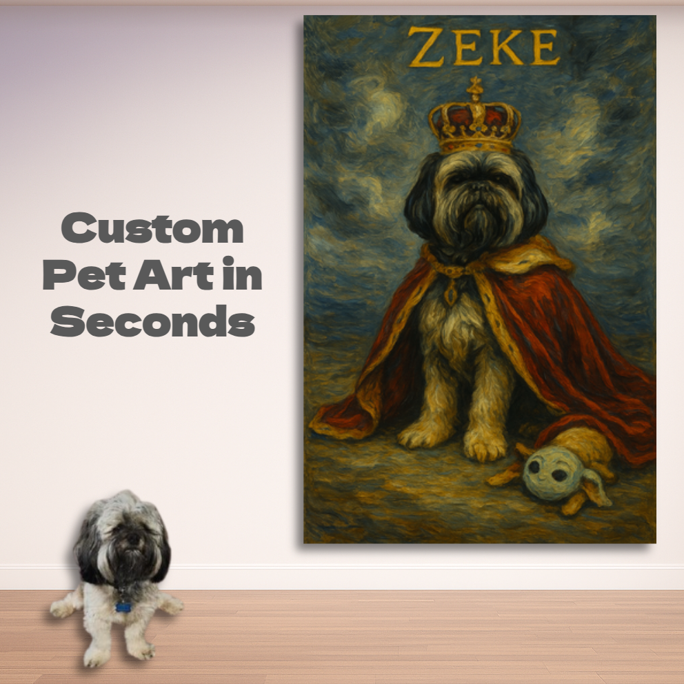 Custom Pet Art on Premium Canvas - Portrait