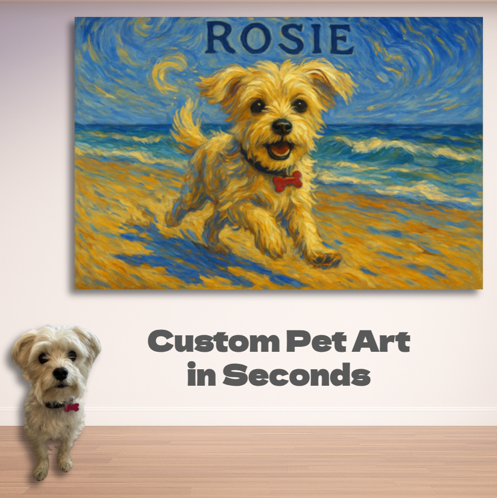 Custom Pet Art on Premium Canvas - Portrait